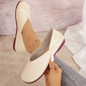 Round Toe Flats Slip-Ons - Makw Official Site