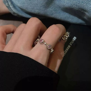 925 Sterling Silver Zircon Heart Ring - Makw Official Site