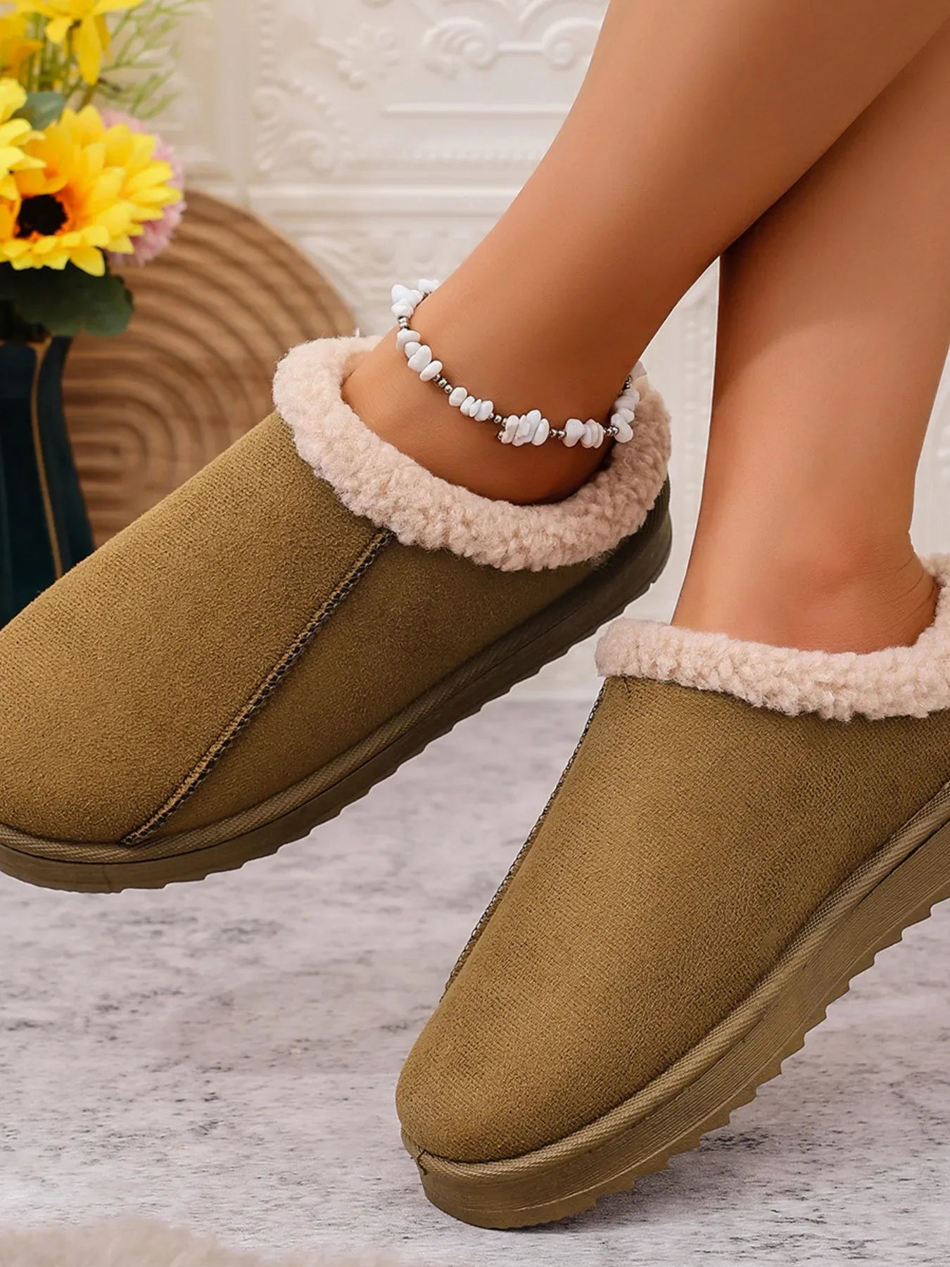 Cozy Faux Fur Lined Slippers - Makw Official Site
