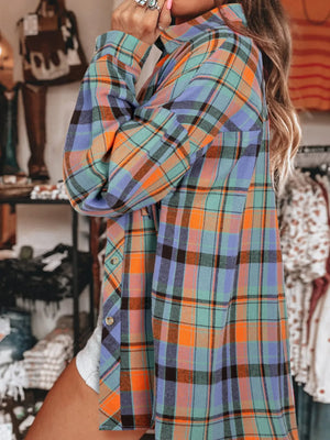 Plaid Button Up Long Sleeve Shirt - Makw Official Site