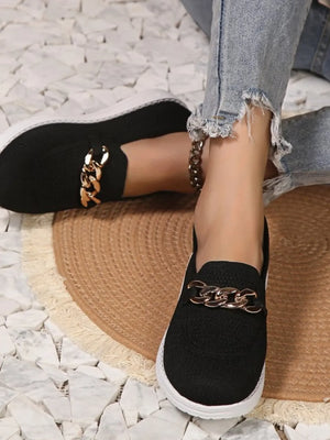 Chain Detail Mesh Slip-Ons - Makw Official Site