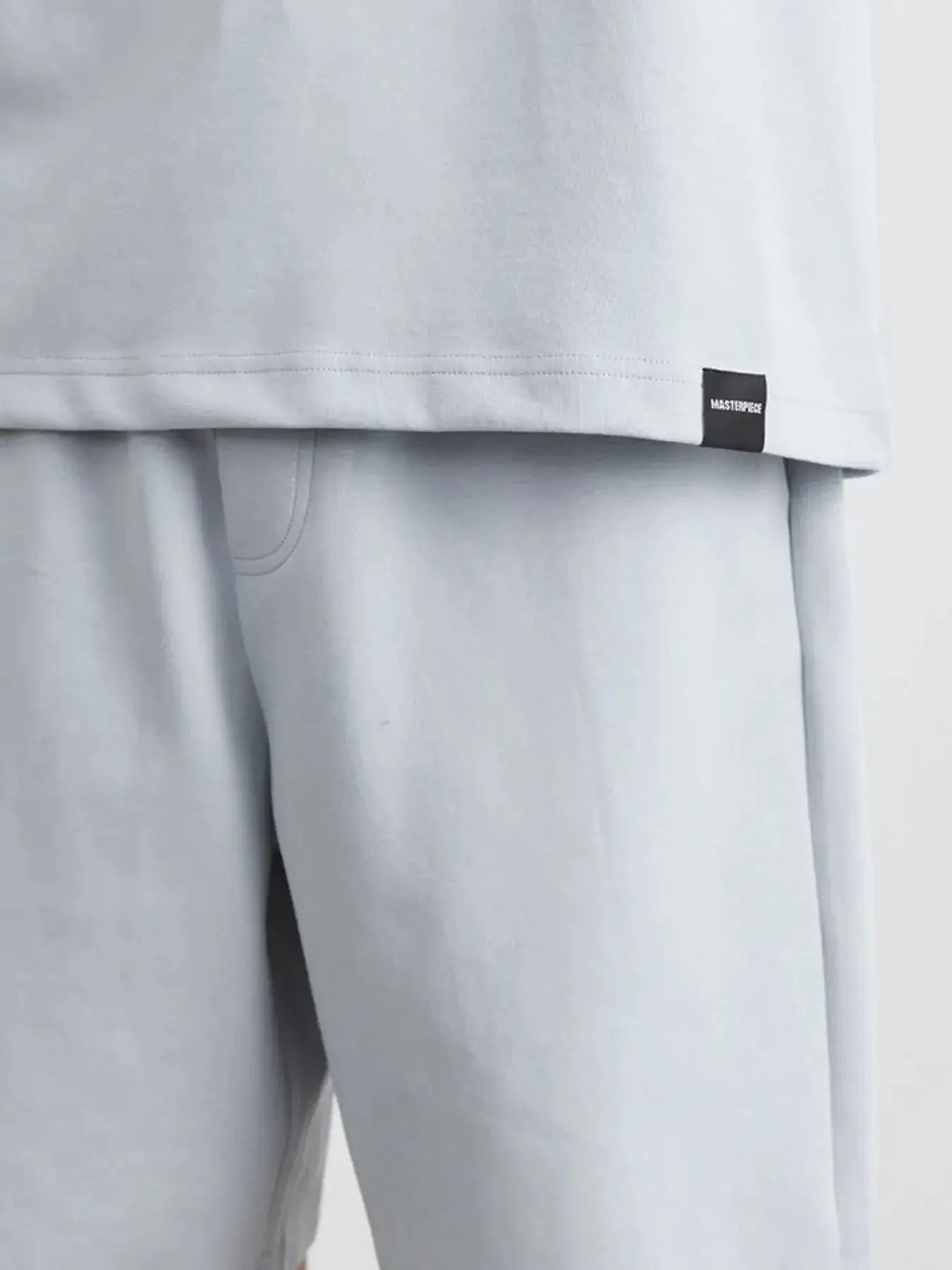 Men's Plus Size Round Neck Short Sleeve Top and Shorts Set - Makw Official Site