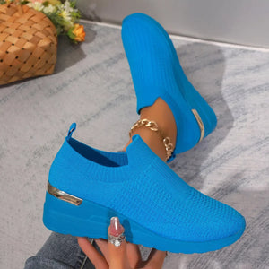 Mesh Round Toe Wedge Athletic - Makw Official Site