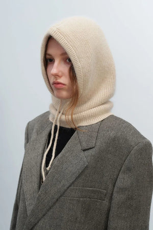 Drawstring Solid Color Thermal Knit Hat - Makw Official Site