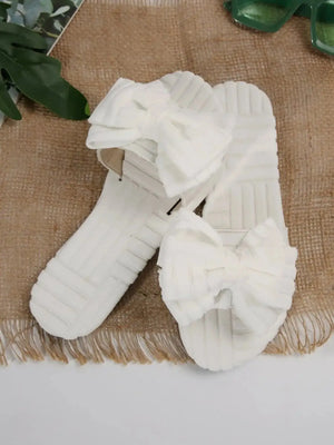 Bow Knot Open Toe Slippers - Makw Official Site
