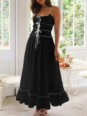 Devine Frill Ruffled Hem Midi Cami Dress - Makw Official Site