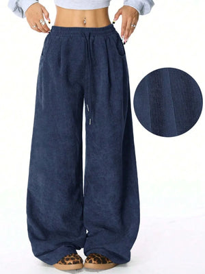 Drawstring Wide Leg Pants - Makw Official Site