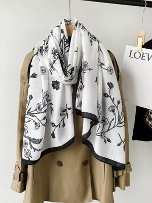 Floral Print Lightweight Scarf - Makw Official Site