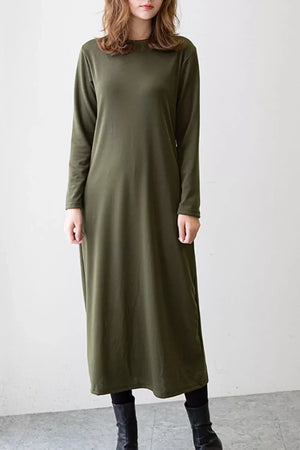 Casual Long Sleeve Midi Dress - Makw Official Site