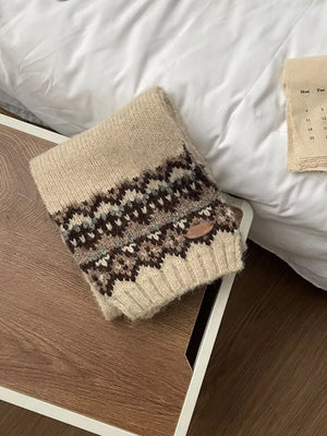Nordic Pattern Knitted Winter Scarf - Makw Official Site