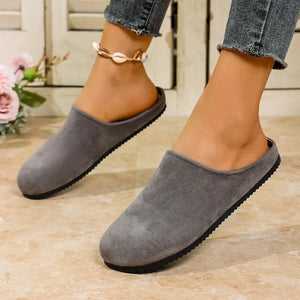 Round Toe Suede Slip-Ons - Makw Official Site