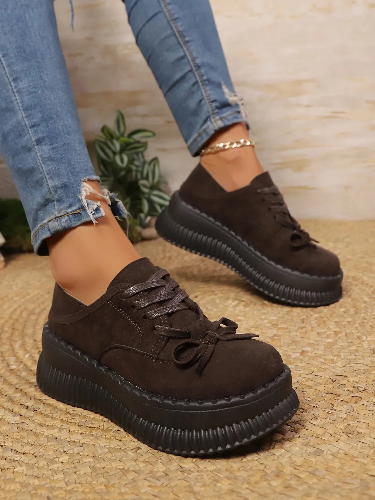Lace Up Platform Loafers - Makw Official Site
