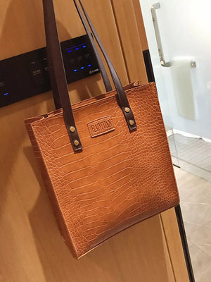 Leather Tote Shoulder Bag - Makw Official Site