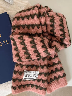 Vintage Knitted Pattern Scarf - Makw Official Site