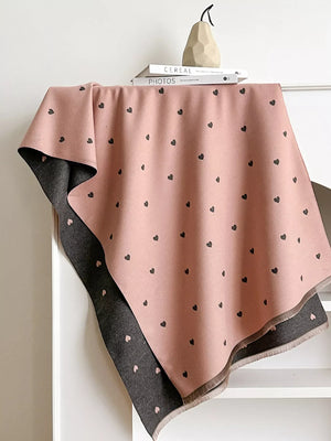 Heart Raw Hem Scarf - Makw Official Site