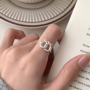 925 Sterling Silver Heart Knot Ring - Makw Official Site