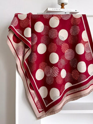 Polka Dot Raw Hem Scarf - Makw Official Site
