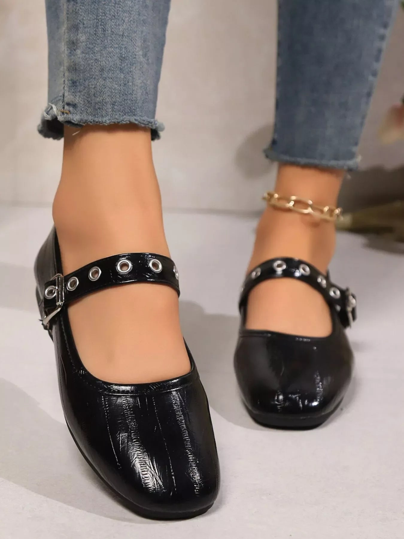 Round Toe Mary Jane Loafers - Makw Official Site