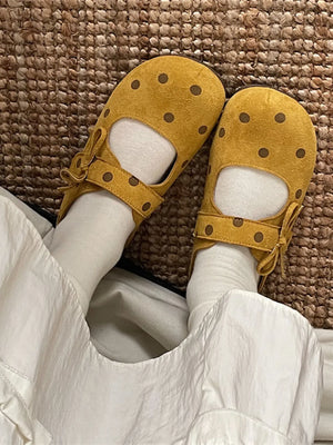 Polka Dot Round Toe Slip-Ons - Makw Official Site