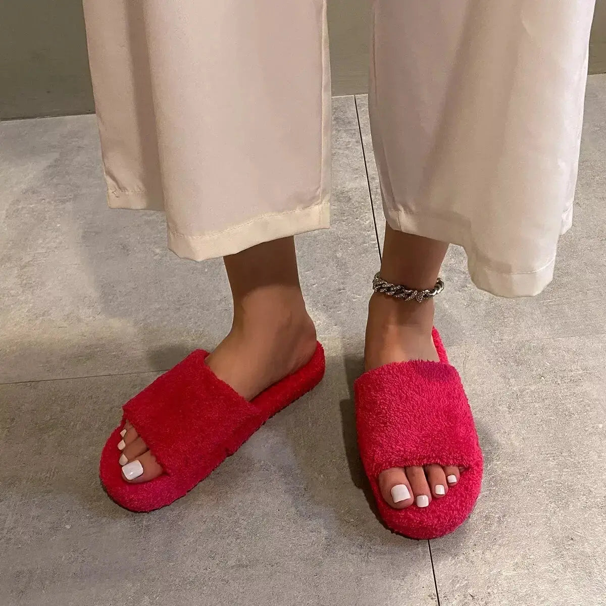 Open Toe Platform Slippers - Makw Official Site