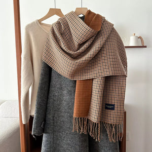 Plaid Fringe Warm Winter Scarf - Makw Official Site