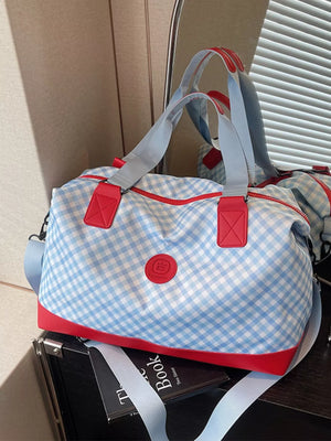 Checkered Pattern Travel Bag - Makw Official Site