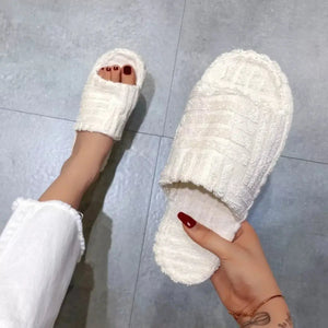 Open Toe Platform Slippers - Makw Official Site