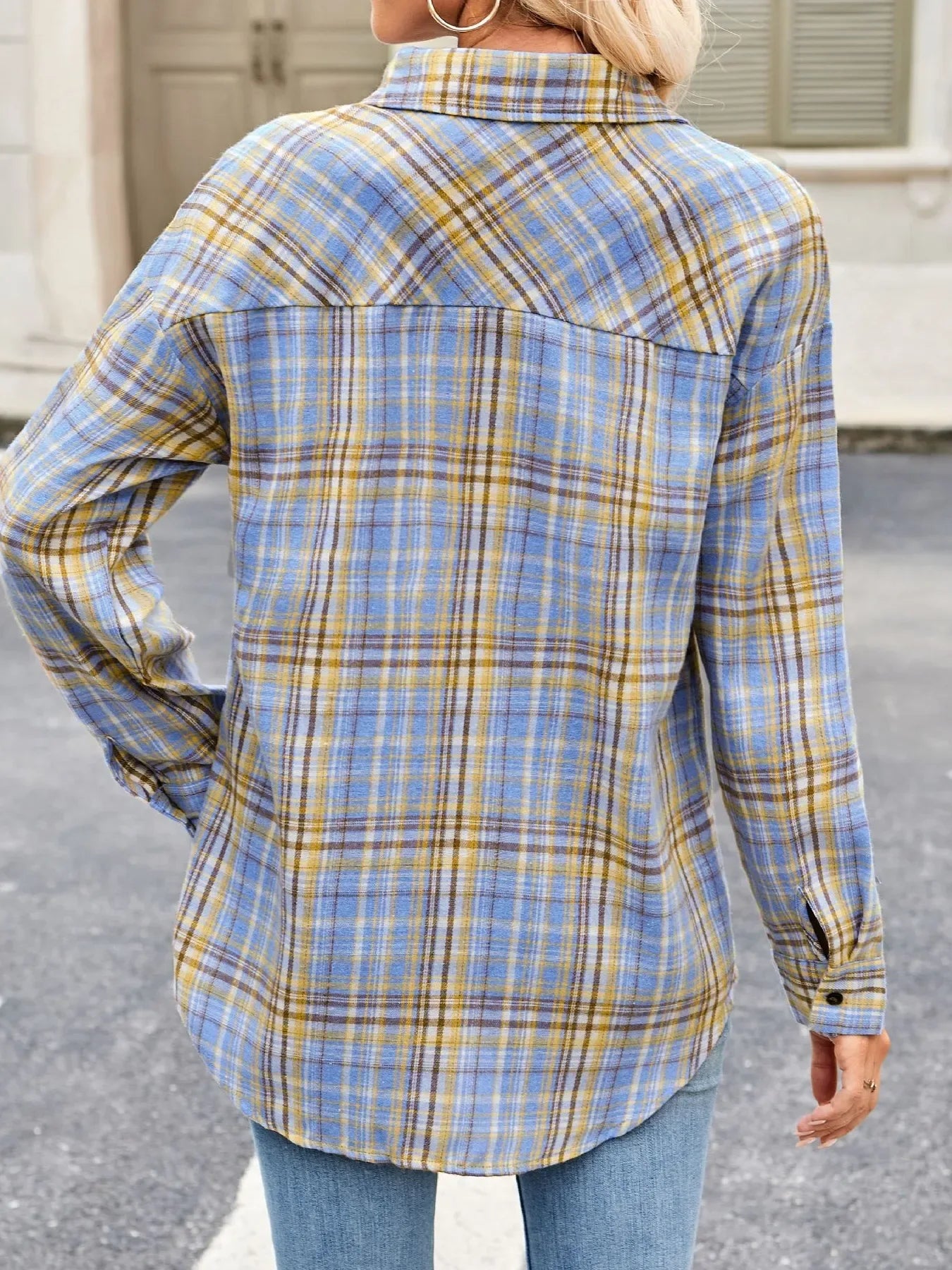 Plaid Button Up Long Sleeve Shirt - Makw Official Site