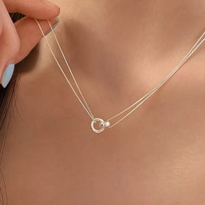 Double Strand 925 Sterling Silver Necklace - Makw Official Site