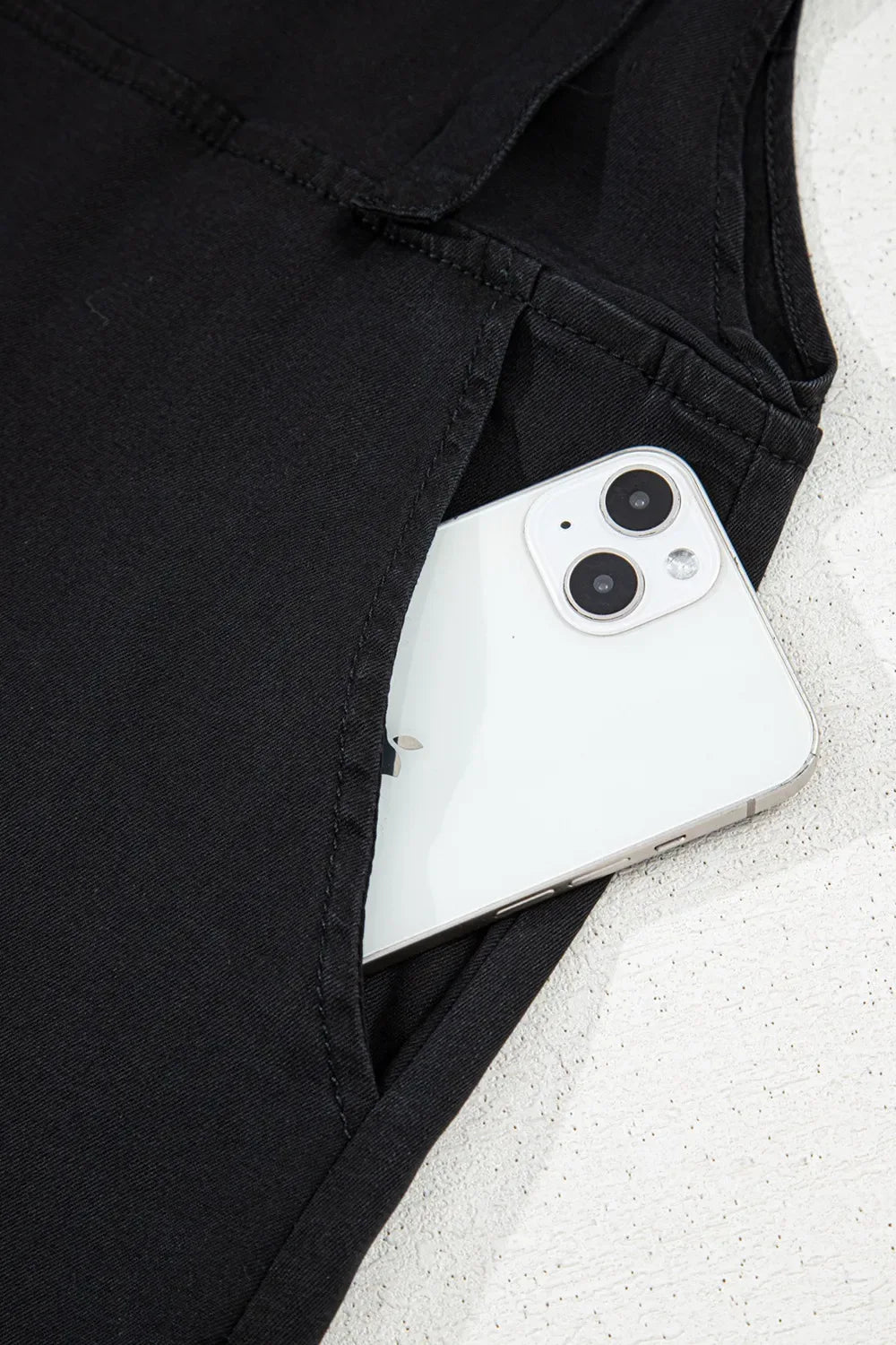 Square Neck Denim Overalls with Pockets - Makw Official Site