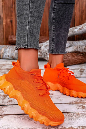 Mesh Lace-Up Round Toe Athletic - Makw Official Site