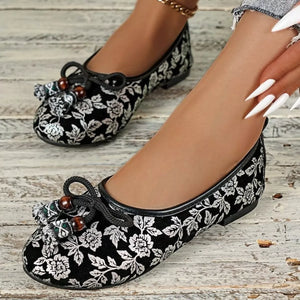 Bow Round Toe Slip-Ons - Makw Official Site