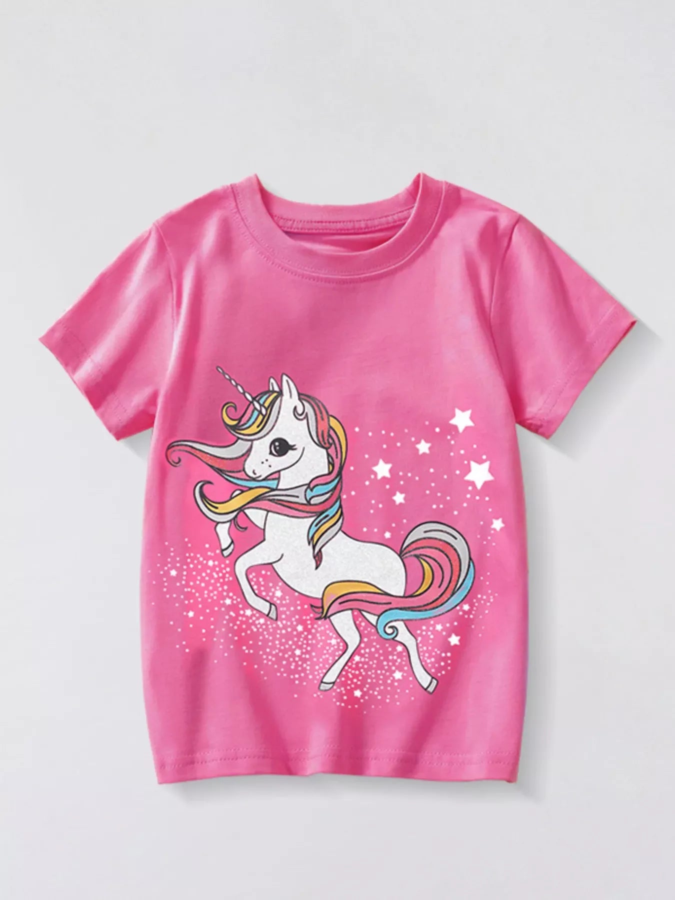 Children's Unicorn Graphic Short Sleeve T-Shirt - Makw Official Site
