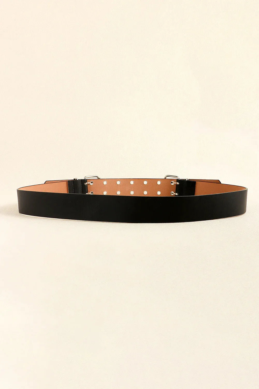 PU Leather Two Row Eyelet Belt - Makw Official Site