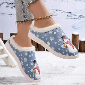 Christmas Snowman Plush Lined Slippers - Makw Official Site