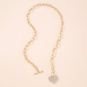 18K Gold-Plated Heart Pendant Necklace - Makw Official Site