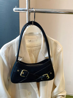 Buckle Decor Shoulder Bag - Makw Official Site