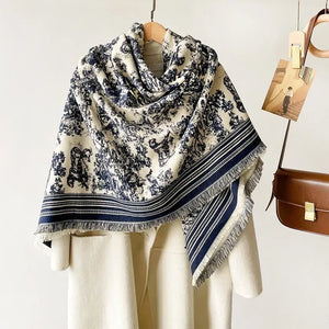 Printed Raw Hem Scarf - Makw Official Site
