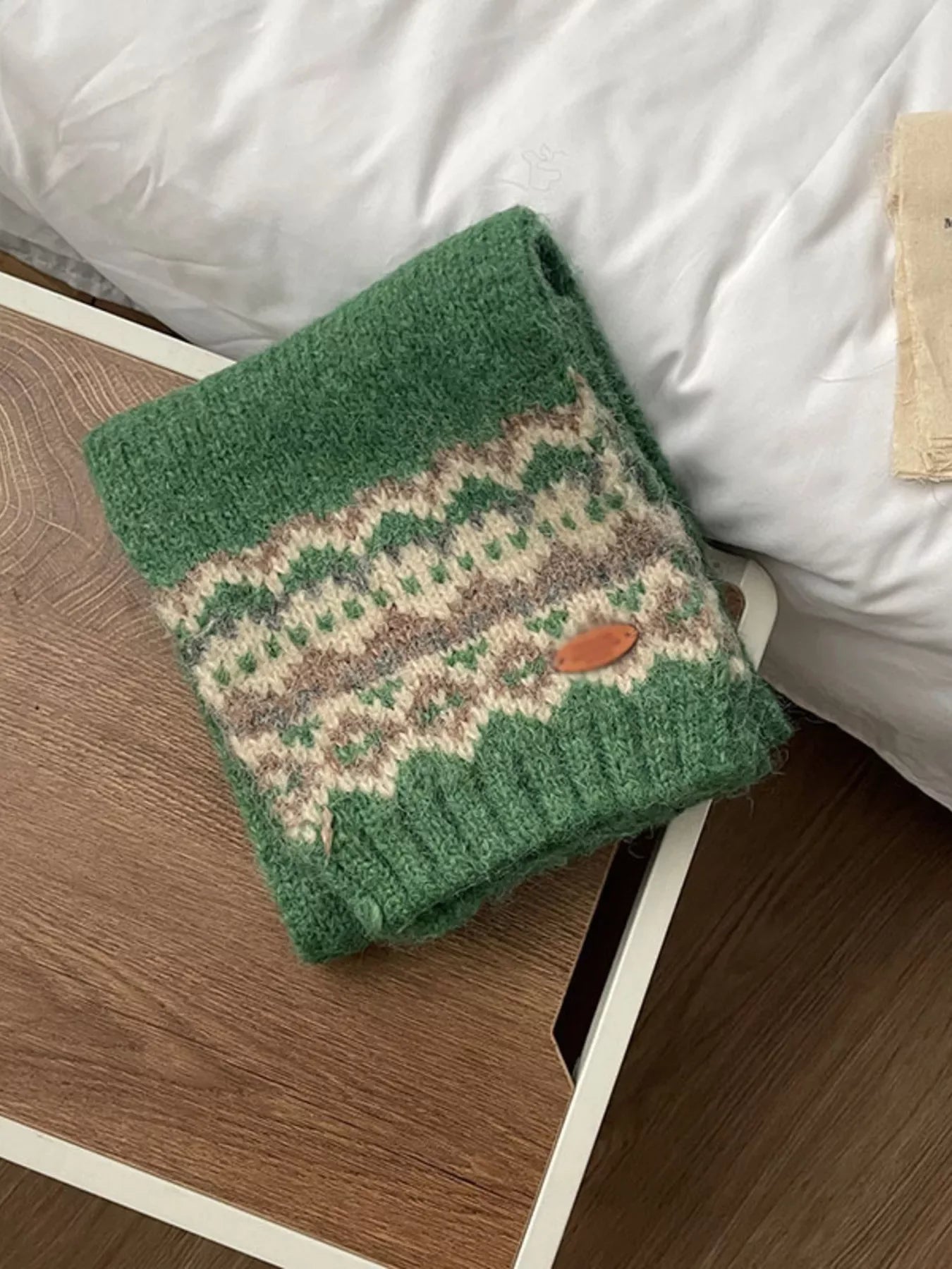 Nordic Pattern Knitted Winter Scarf - Makw Official Site