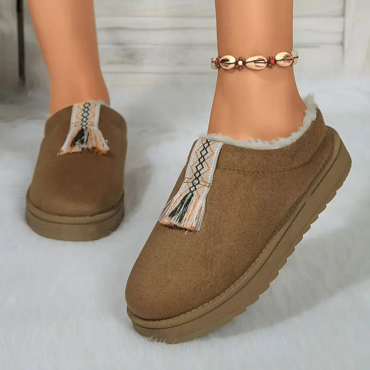 Round Toe Platform Slippers - Makw Official Site