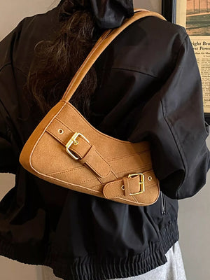 Buckle Decor Shoulder Bag - Makw Official Site