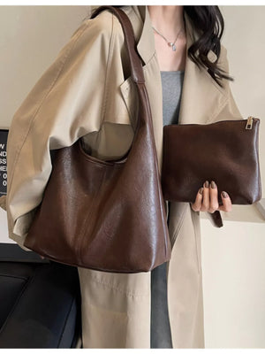 PU Leather Shoulder Bag - Makw Official Site