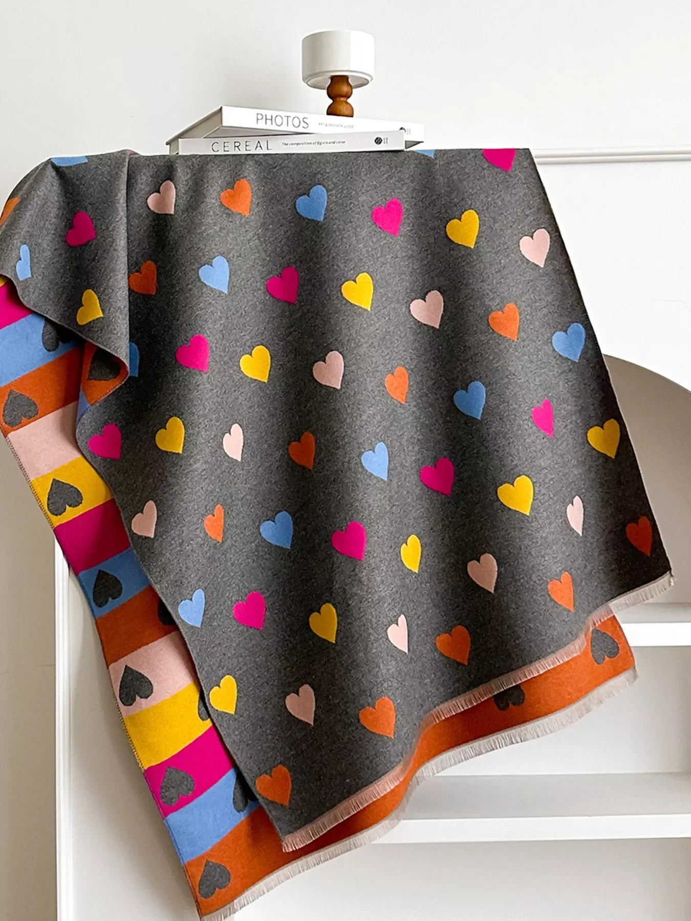 Heart Pattern Warm Scarf - Makw Official Site