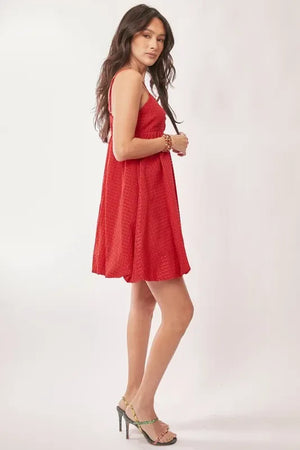 Davi & Dani Textured Sweetheart Neckline Bubble Hem Dress - Makw Official Site