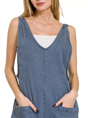 Zenana Casual Adjustable Strap Baggy Jumpsuit With Pocket - Makw Official Site