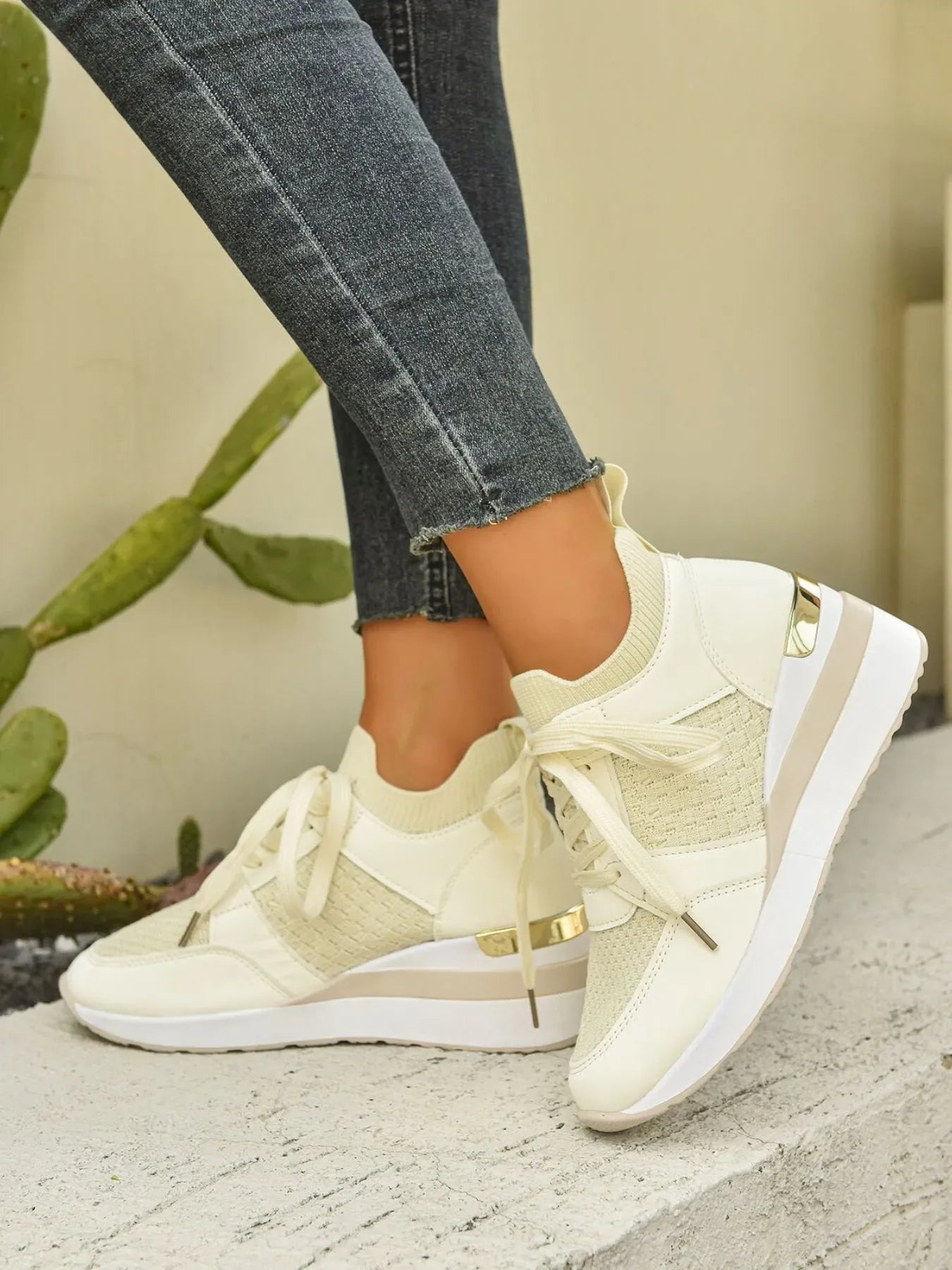 Lace Up Wedge Athletic - Makw Official Site