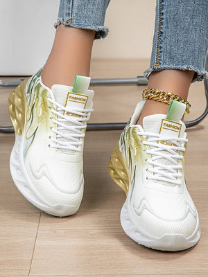 Round Toe Lace Up Mesh Athletic - Makw Official Site