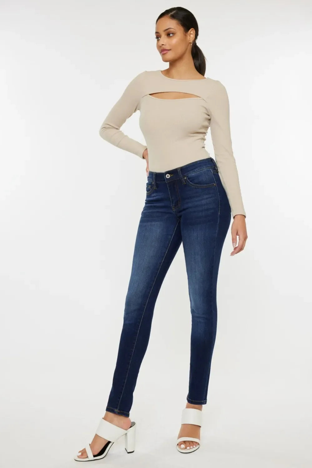 Kancan Mid Rise Gradient Skinny Jeans - Makw Official Site
