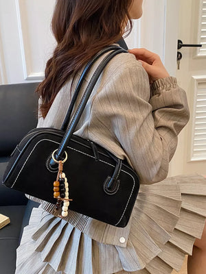 Zipper Closure Shoulder Bag - Makw Official Site