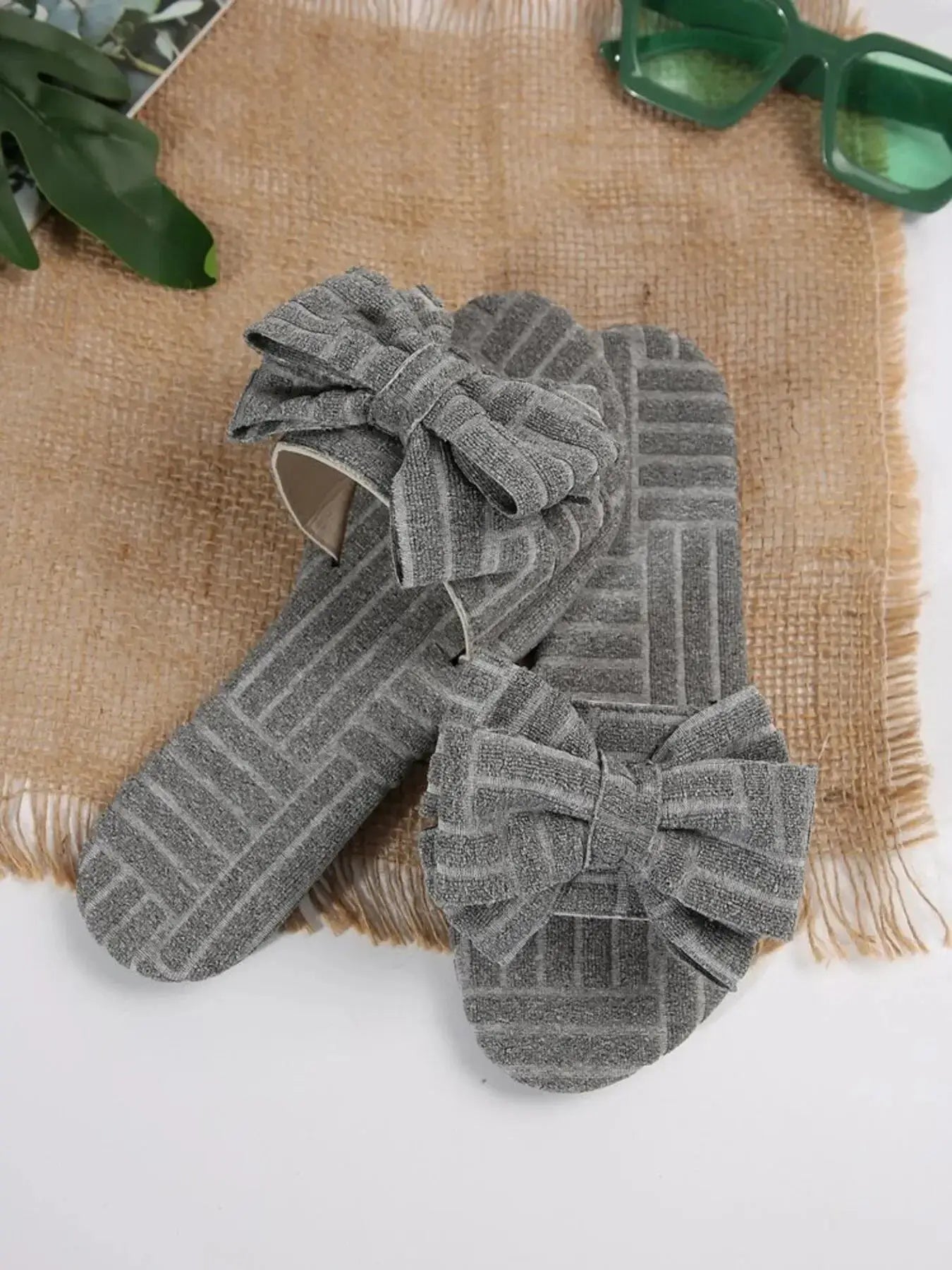 Bow Knot Open Toe Slippers - Makw Official Site